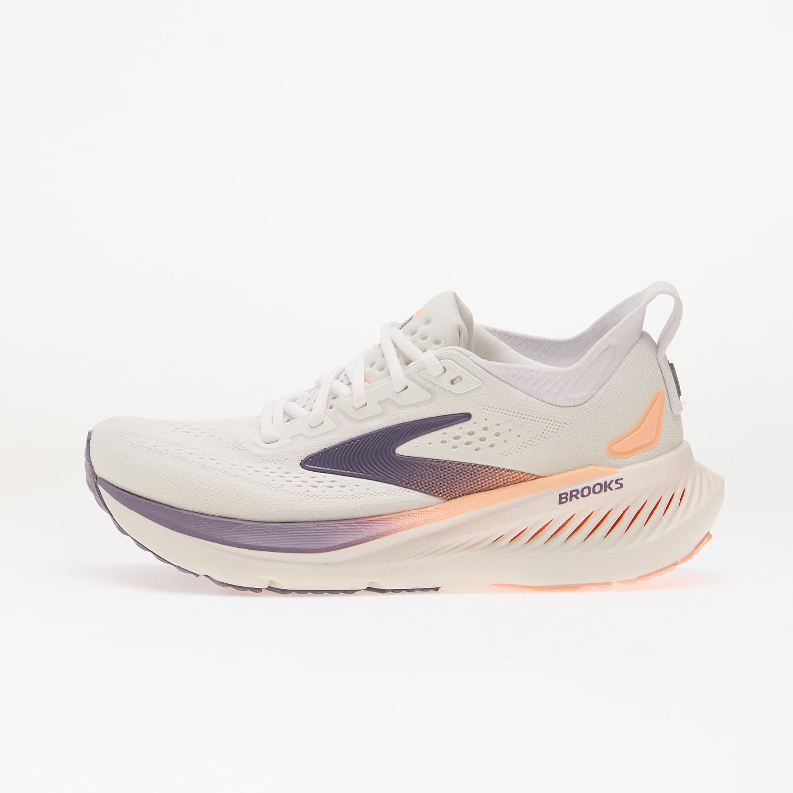 Damesschoenen Brooks Glycerin 23 White/ Mulled Grape/ Clear