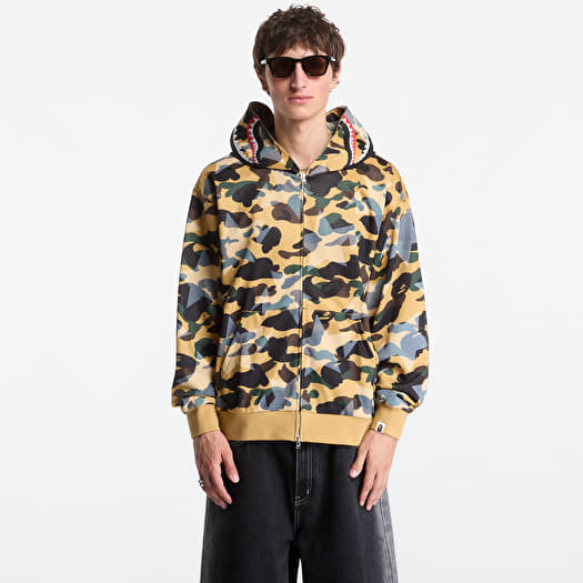 Світшот A Bathing Ape Sta Over Print 1st Camo Mesh Shark Cropped Fit Full Zip Hoodie UNISEX Yellow