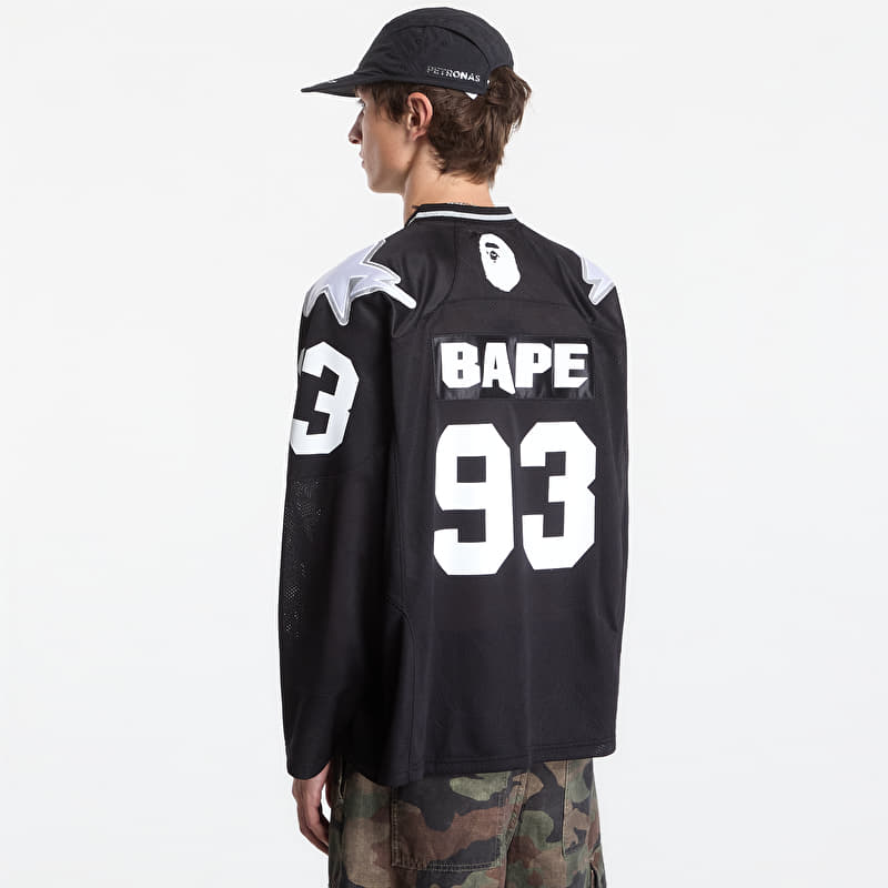 A Bathing Ape Line Camo Multi Logo Cropped Fit Football Jersey