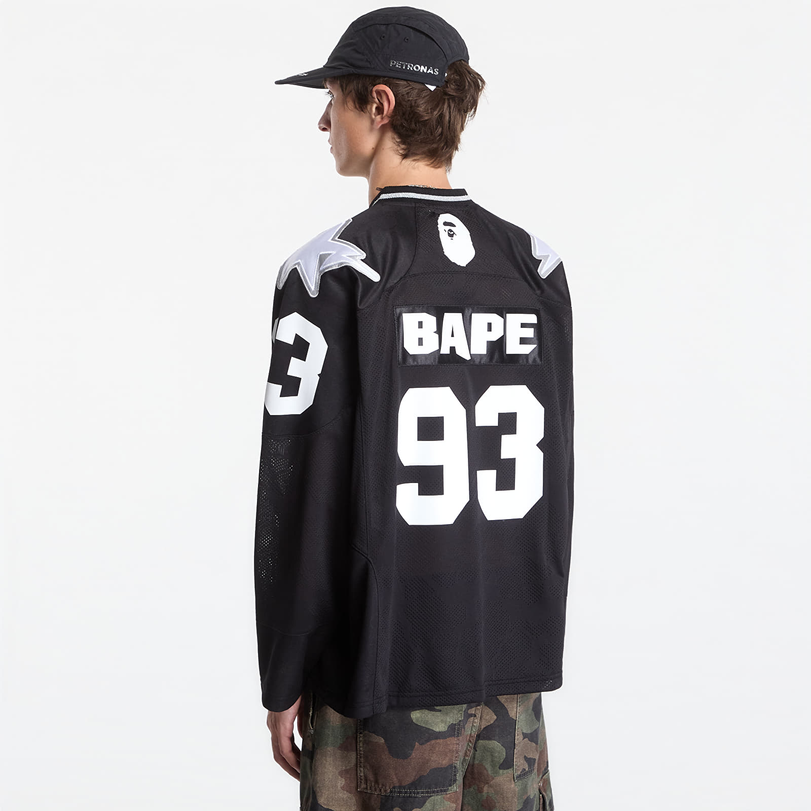 Maillots A Bathing Ape Line Camo Multi Logo Cropped Fit Football Jersey UNISEX Black