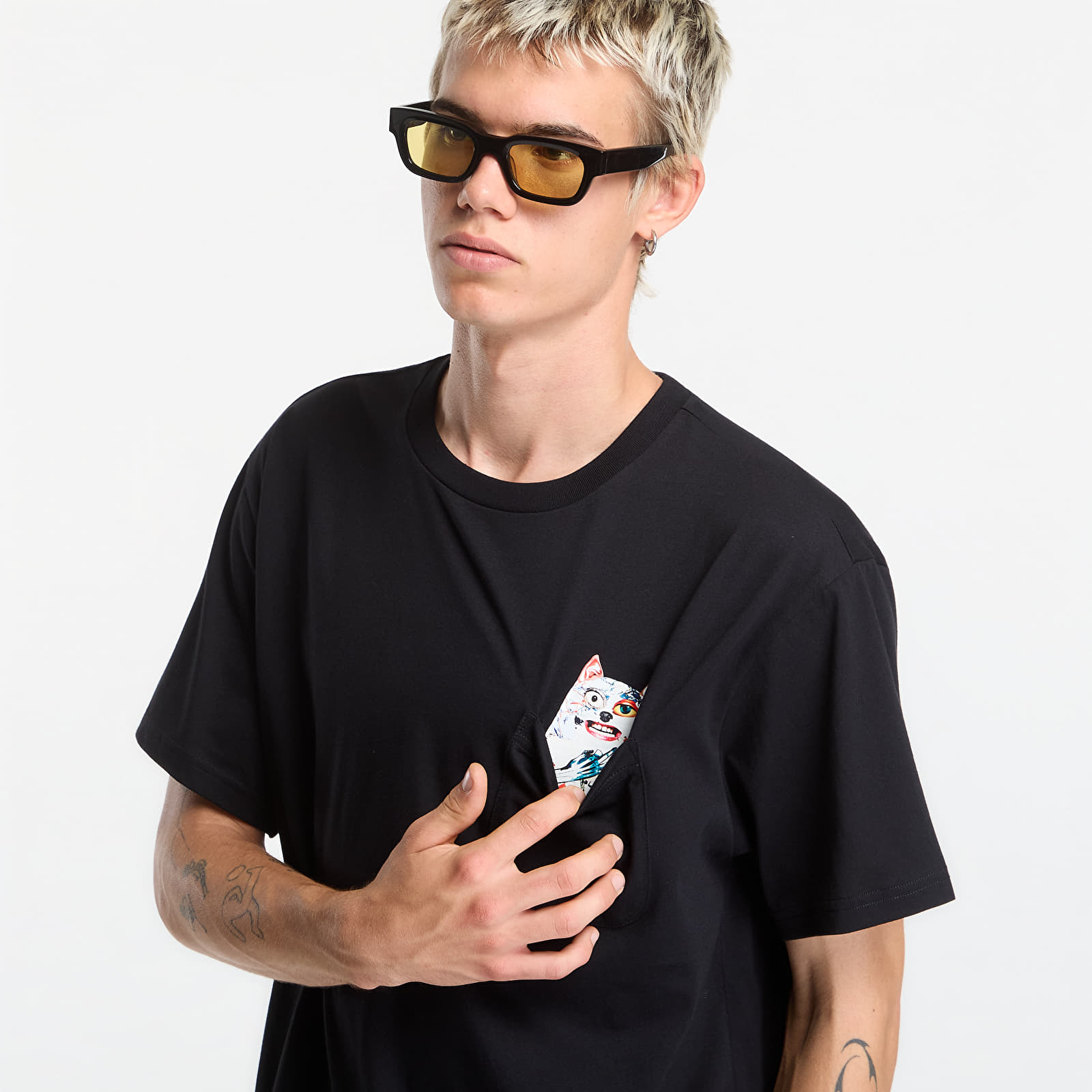 T-shirts RIPNDIP Lord Nermal Collage Pocket Tee Black