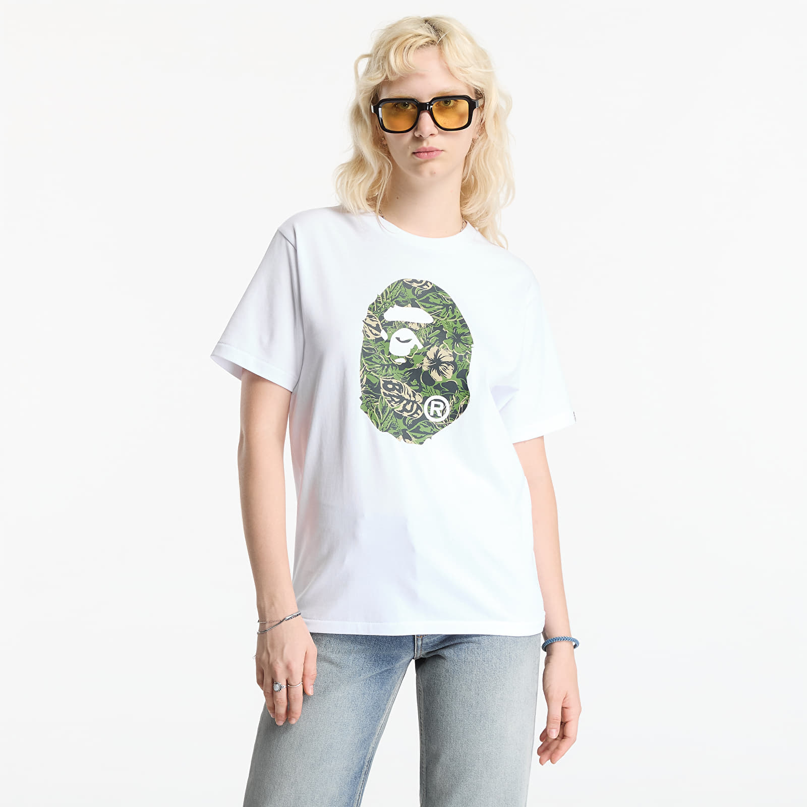 Футболки A Bathing Ape Palm Resort Camo Ape Head Tee UNISEX White