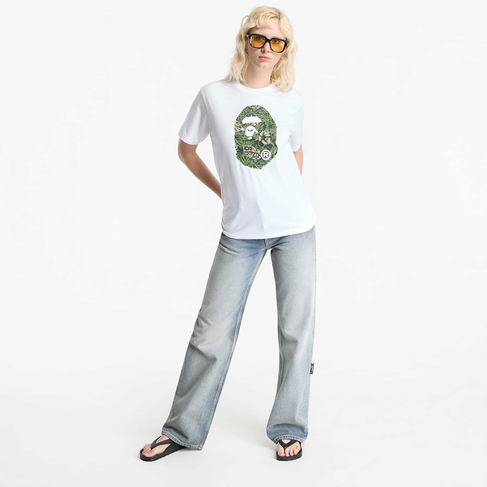 Футболки A Bathing Ape Palm Resort Camo Ape Head Tee UNISEX White
