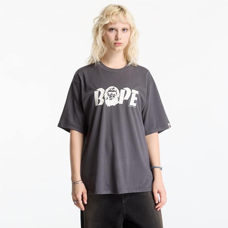 A Bathing Ape Bape Logo Relaxed Fit Tee UNISEX Charcoal
