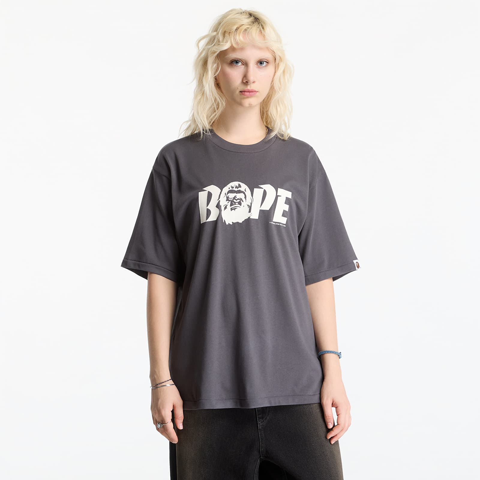 T-shirts A Bathing Ape Bape Logo Relaxed Fit Tee UNISEX Charcoal