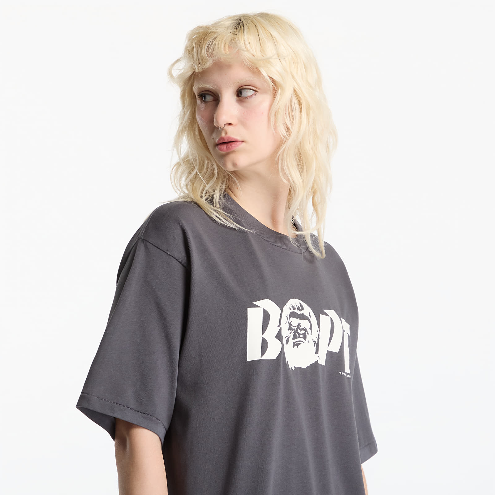 T-shirts A Bathing Ape Bape Logo Relaxed Fit Tee UNISEX Charcoal