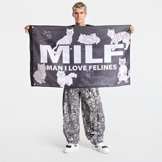 RIPNDIP Man I Love Felines Flag Black