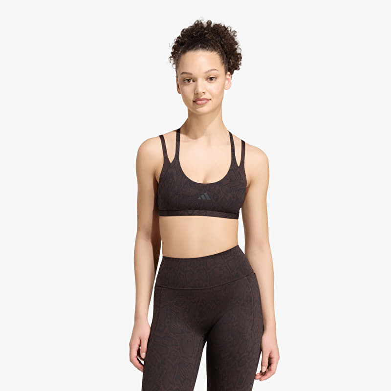 adidas Optime Workout Snake Strappy Light Support Bra Aurora Coffee/ Black