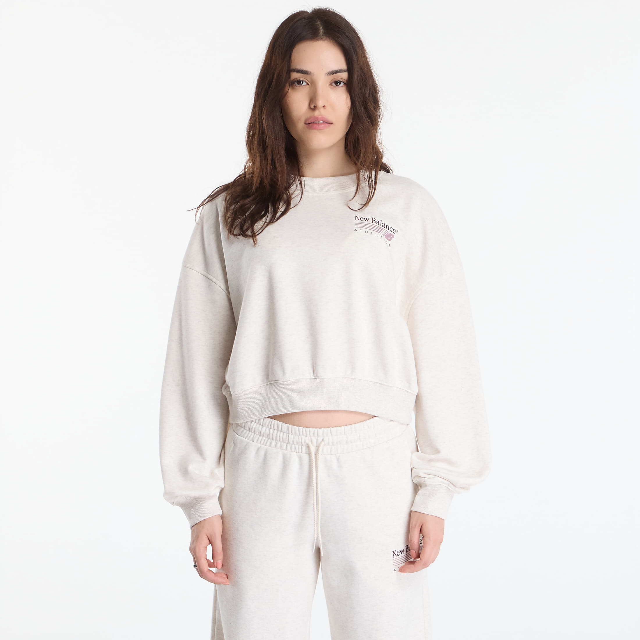 Суитшърт New Balance Trackside French Terry Crew Linen Heather S