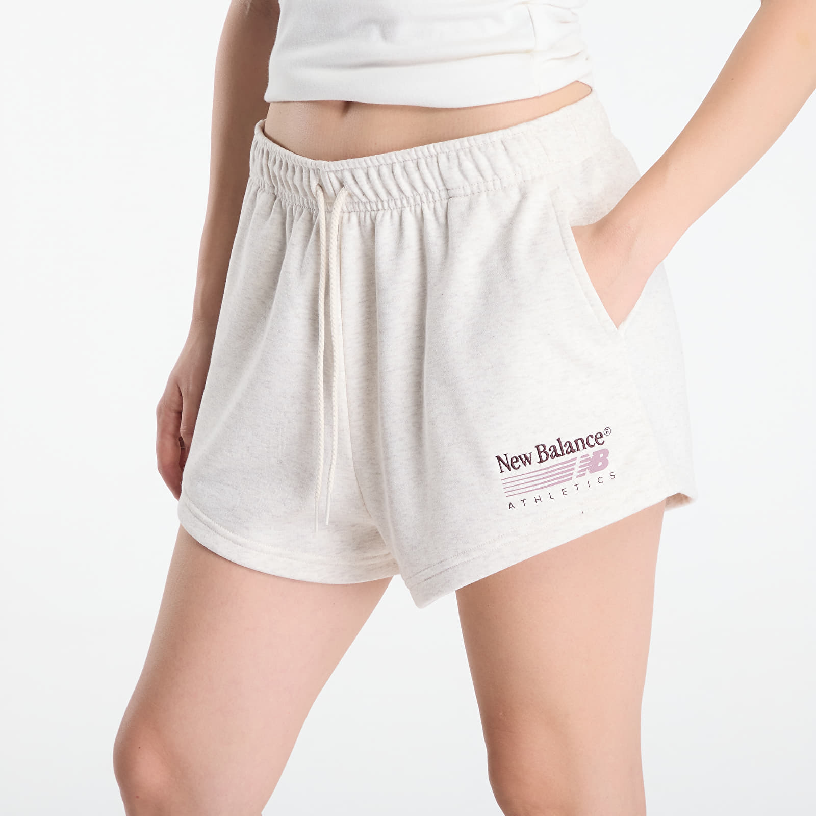 Korte broeken New Balance Trackside French Terry Short Linen Heather