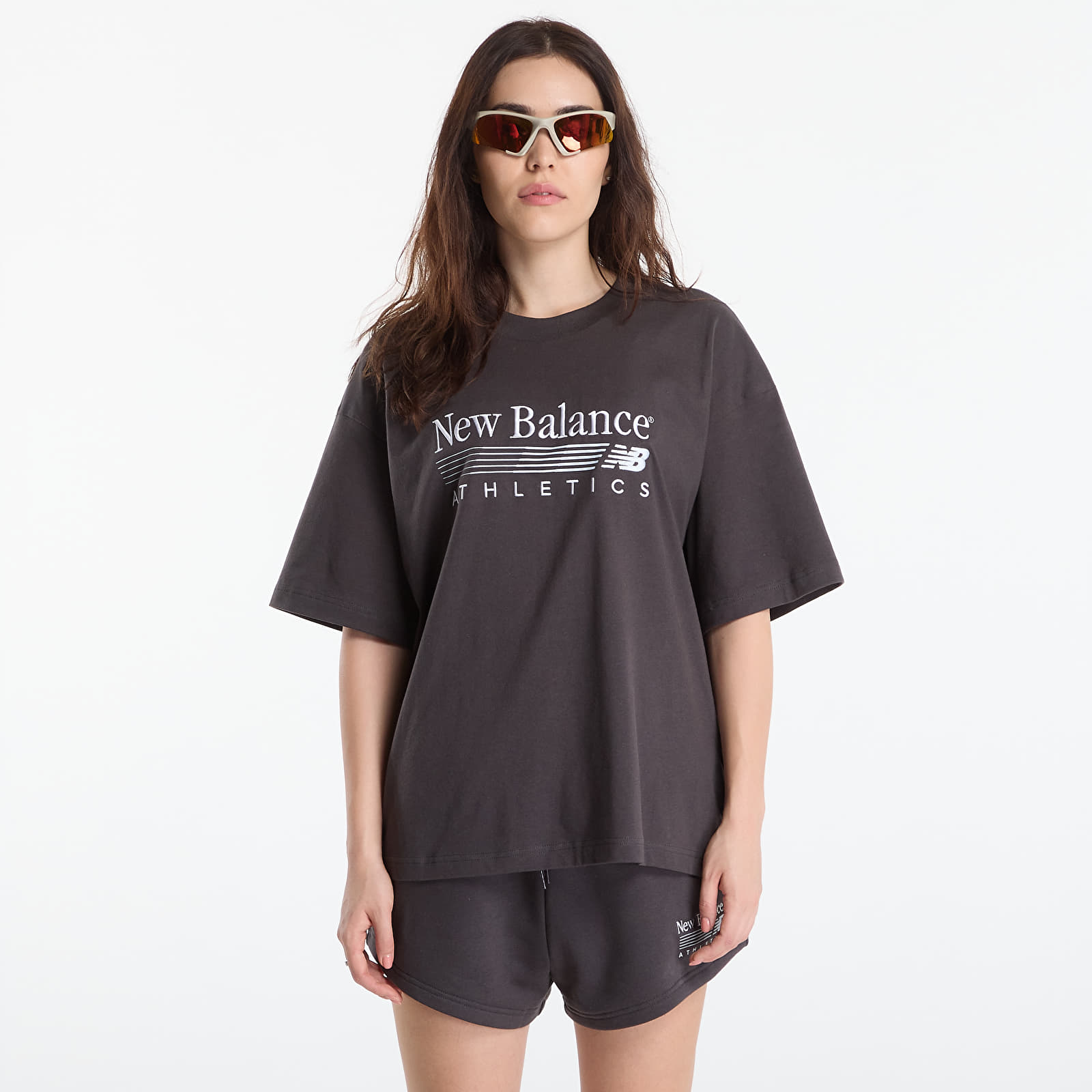 T-krekli New Balance Trackside Oversized T-Shirt Black Cement