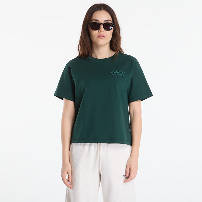 New Balance Athletics Premium Logo Hip Length Relaxed T-Shirt Nordic Green
