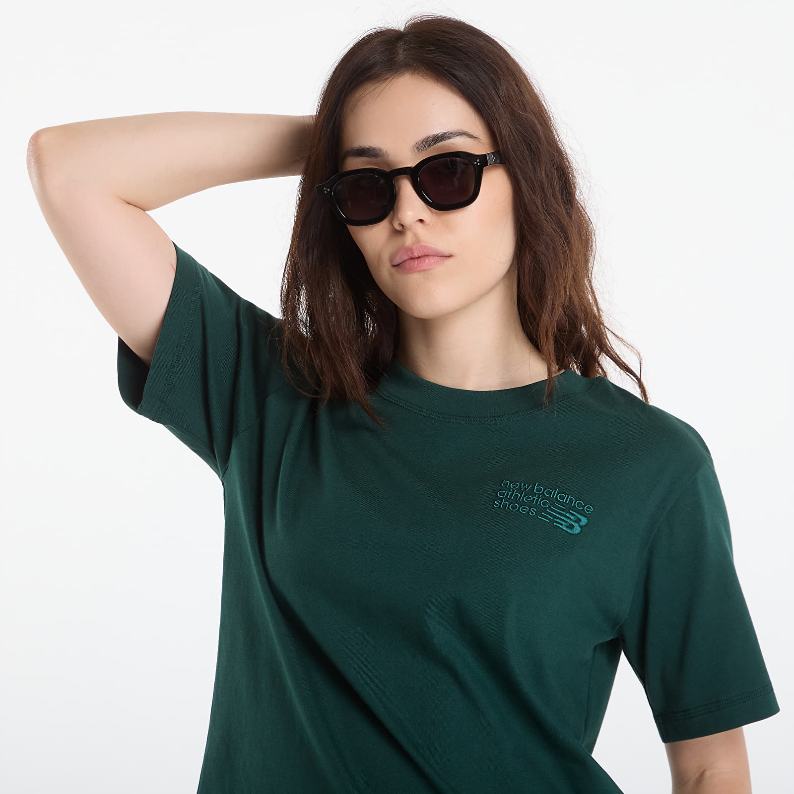 Tricouri  New Balance Athletics Premium Logo Hip Length Relaxed T-Shirt Nordic Green