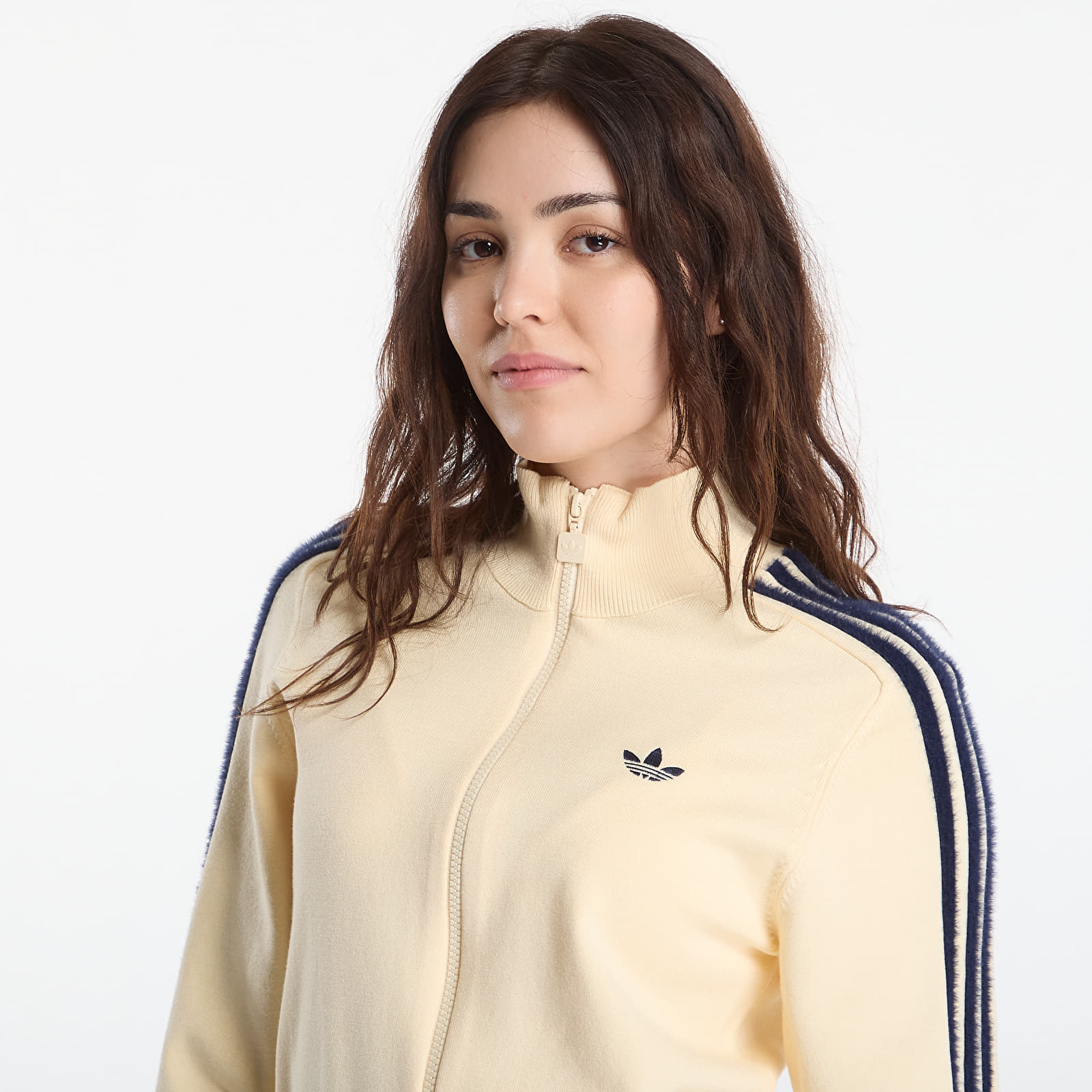 Кардигани adidas Knitted Firebird Track Top Warm Vanilla/ Night Indigo