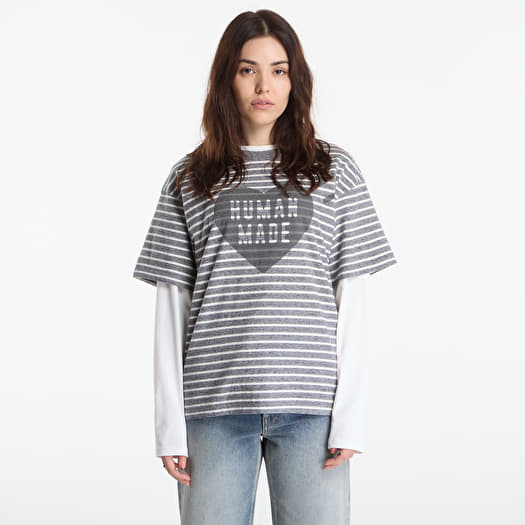 Футболка HUMAN MADE Heart Striped T-Shirt UNISEX Gray