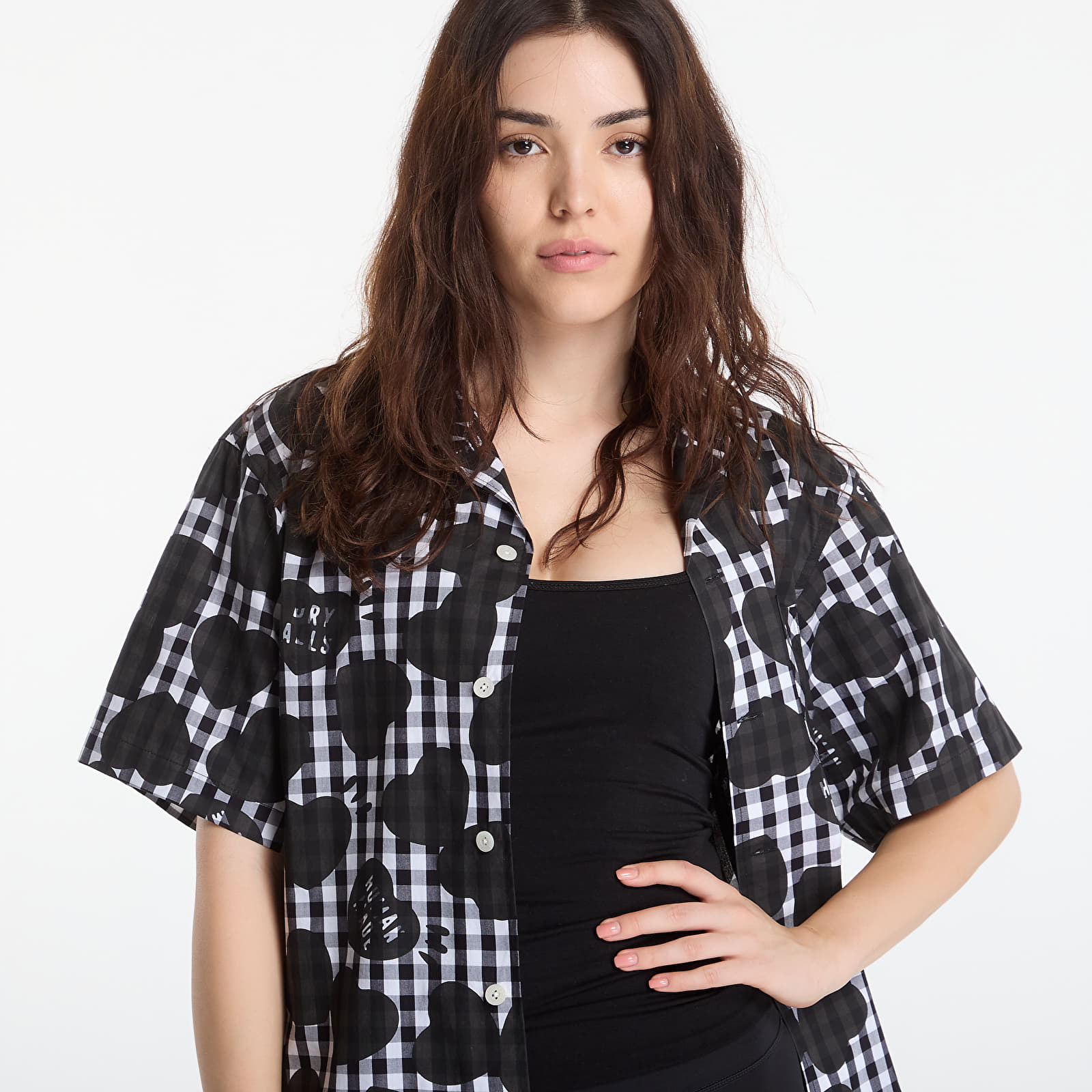 Skjorter HUMAN MADE Heart Gingham Check Shirt UNISEX Black