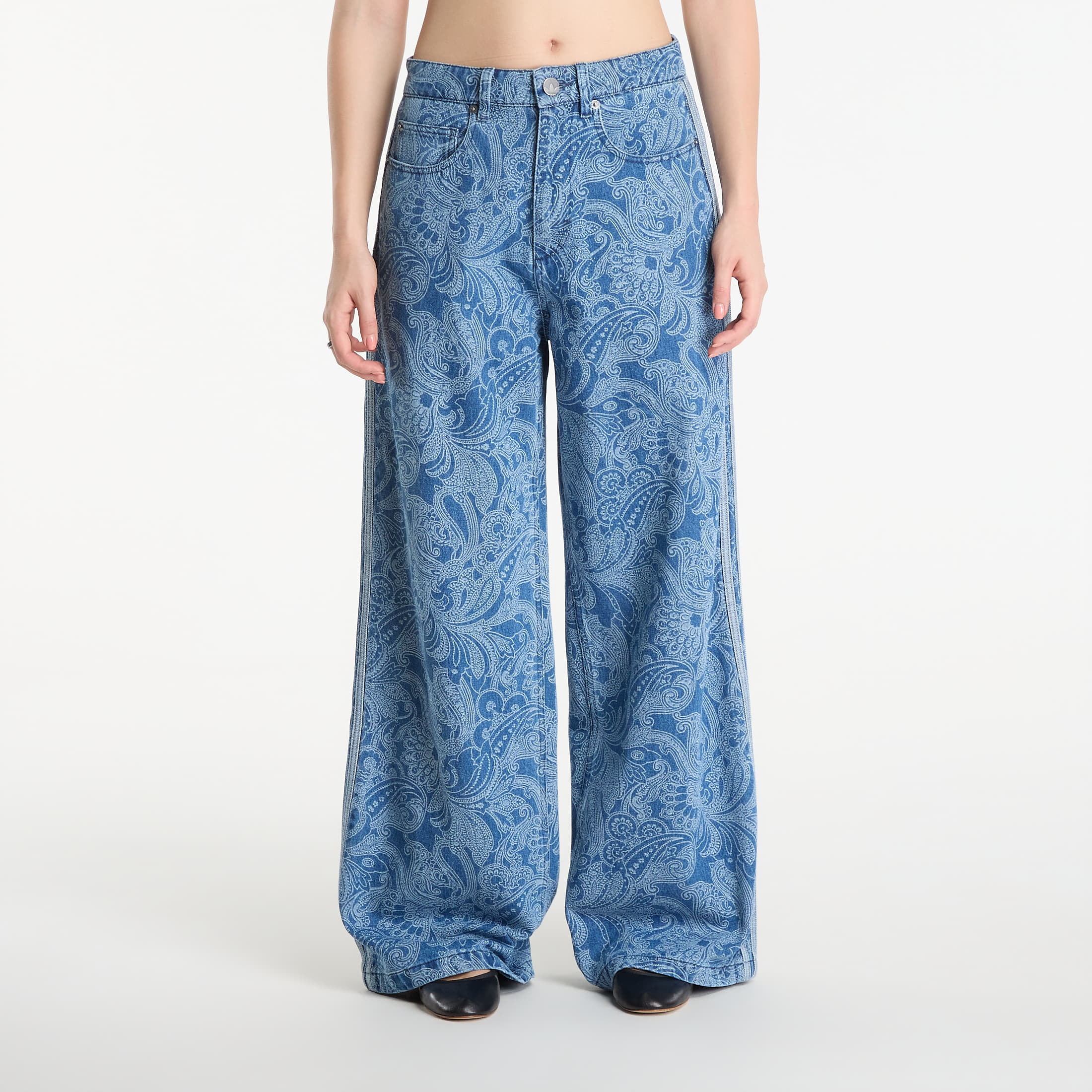 Pants adidas Liberty London Firebird Mid Rise Straight Denim Pant Medium Vintage Denim/ Light Denim 28/30