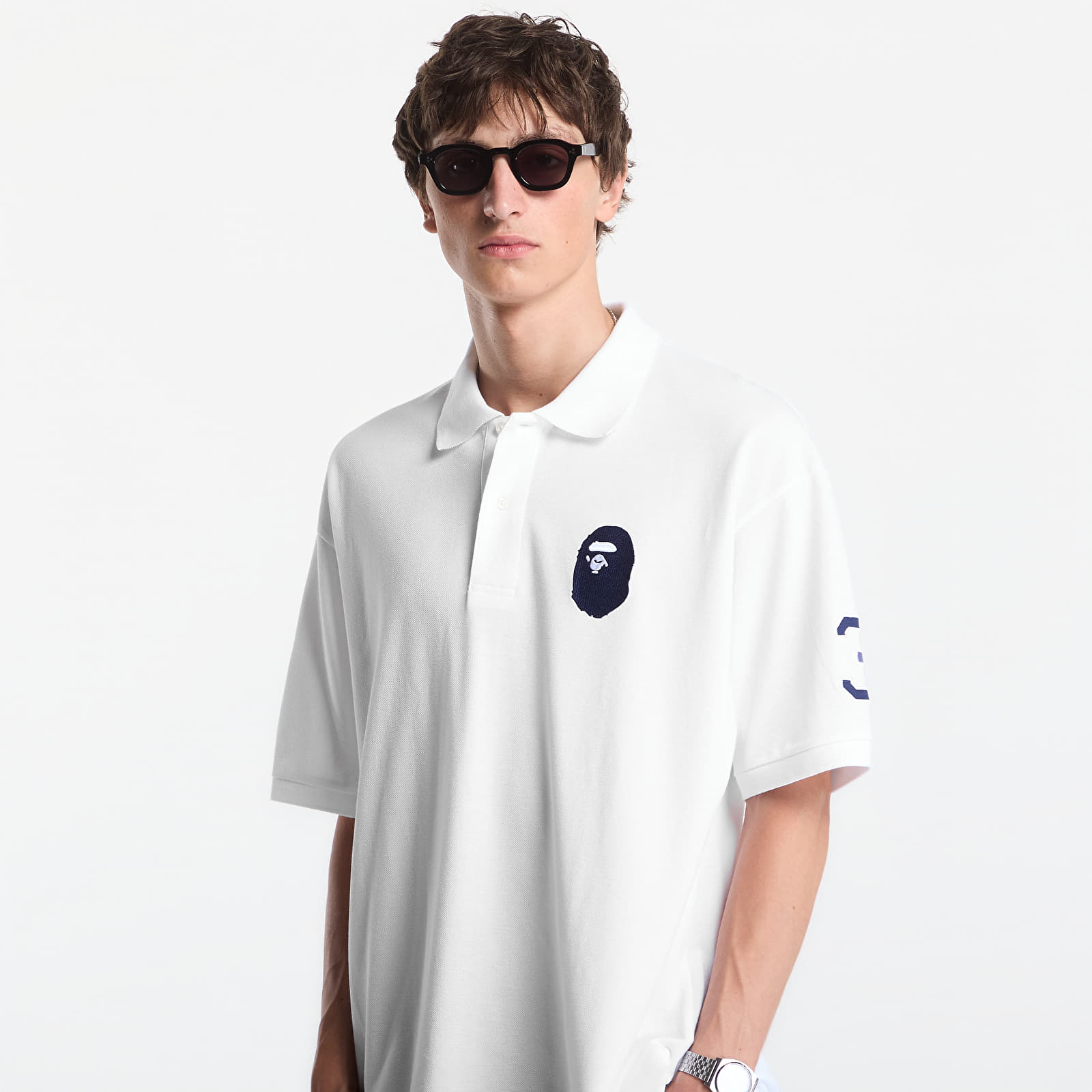 T-shirts A Bathing Ape Large Ape Head Relaxed Fit Polo UNISEX White