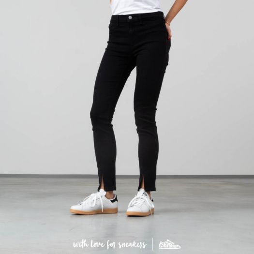 Pantalons SELECTED Gaia HW Crop Slit Jegging Black Denim Footshop