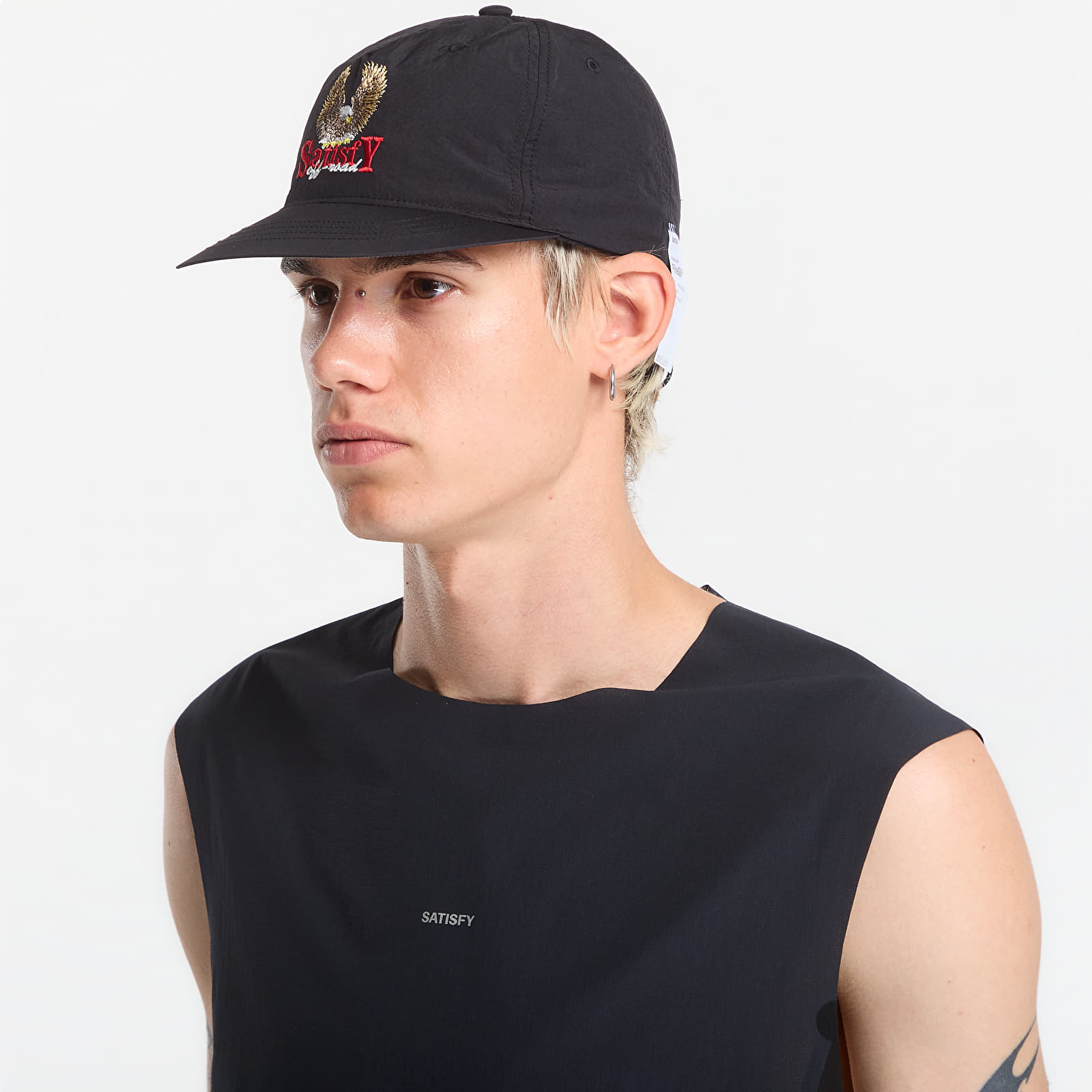 Caps Satisfy FliteSilk 5 Panel Pinch Cap Matte Black/ Eagle