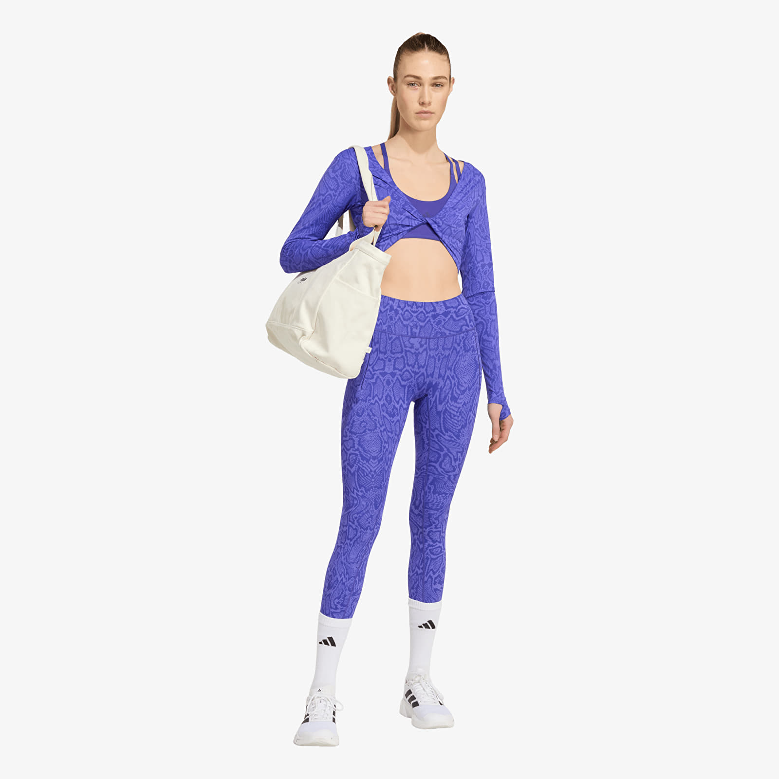 Женские леггинсы adidas Optimé Primelift Snake 7/8 Leggings Solar Purple/ Pure Purple
