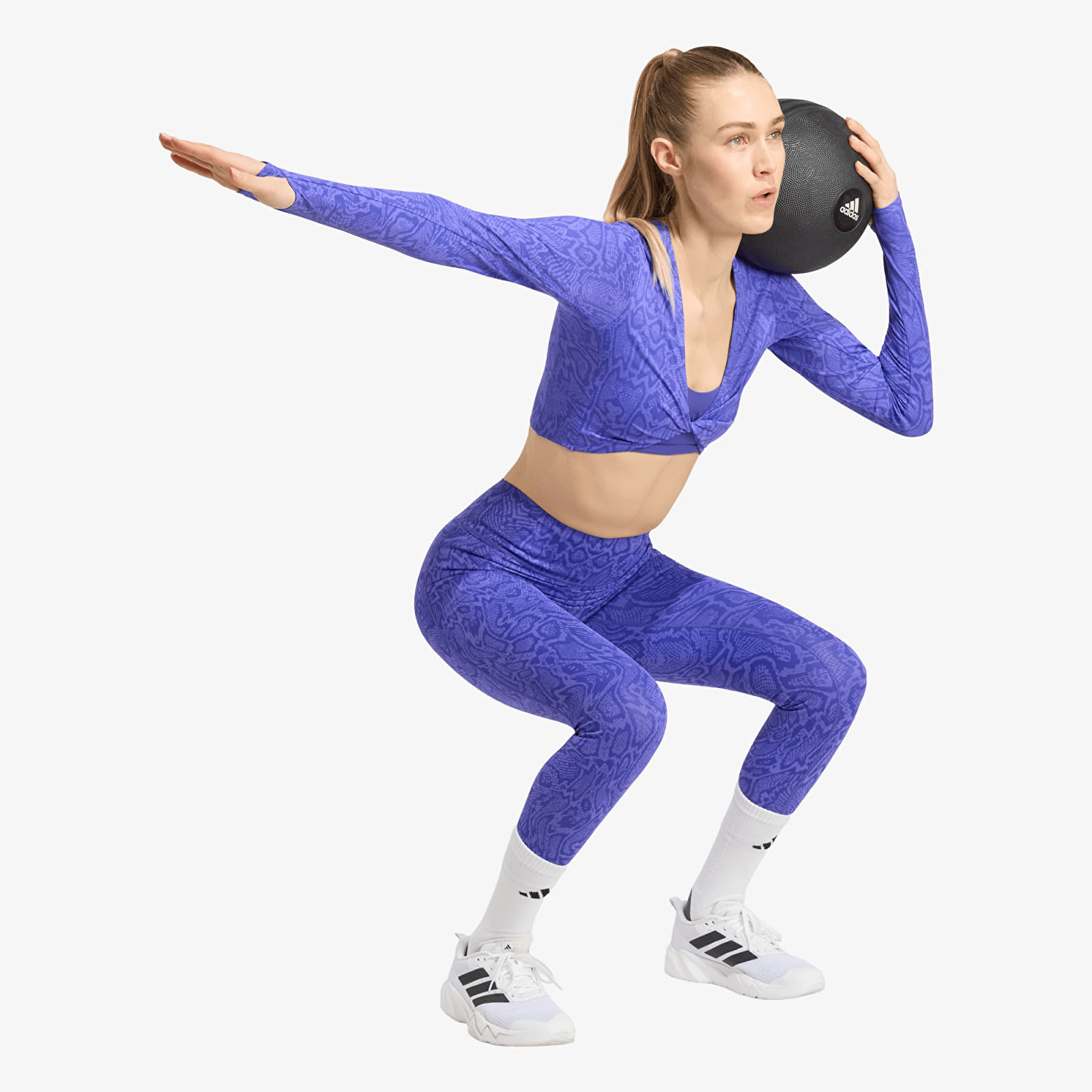 Женские леггинсы adidas Optimé Primelift Snake 7/8 Leggings Solar Purple/ Pure Purple