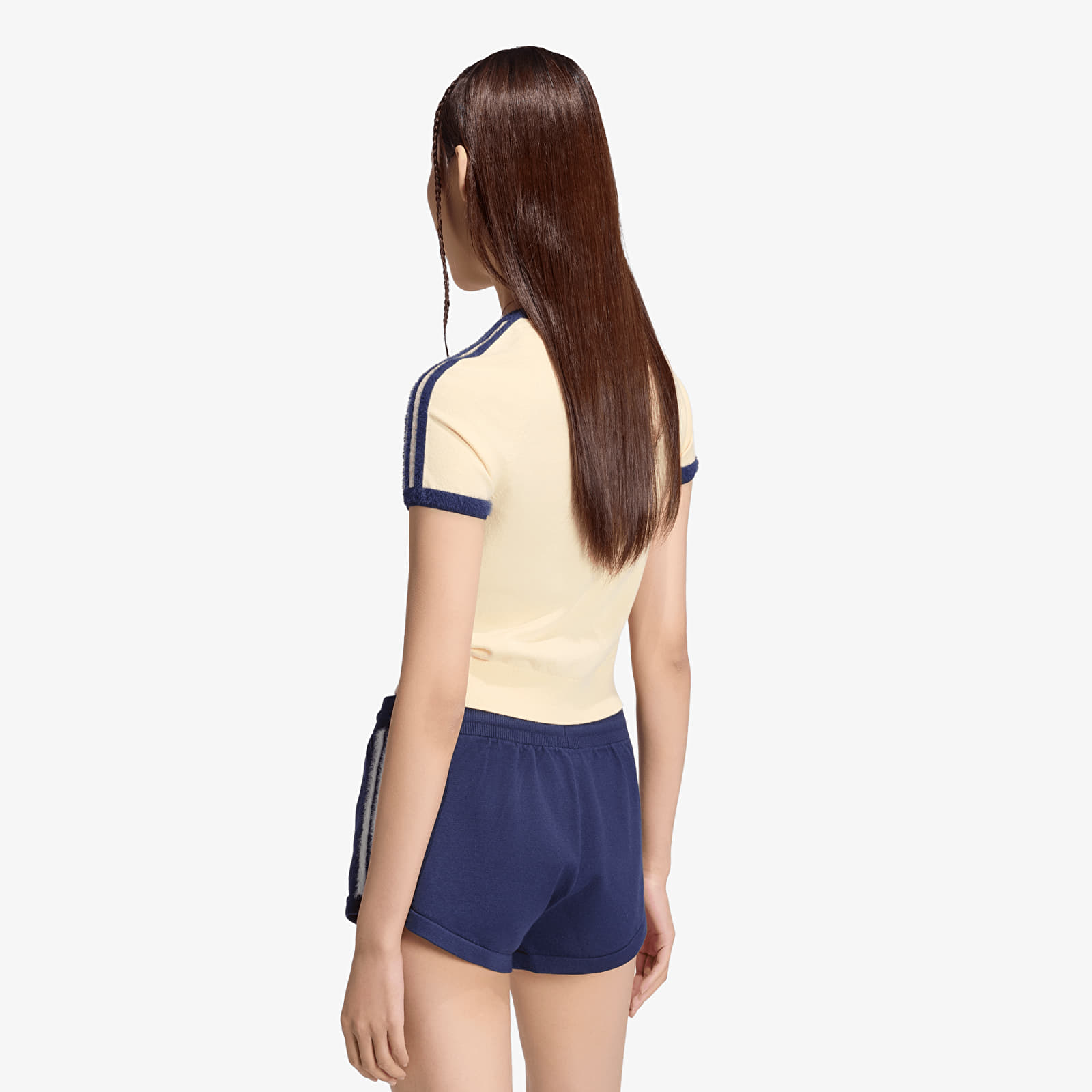Women's T-shirts adidas Knitted T-shirt Warm Vanilla/ Night Indigo