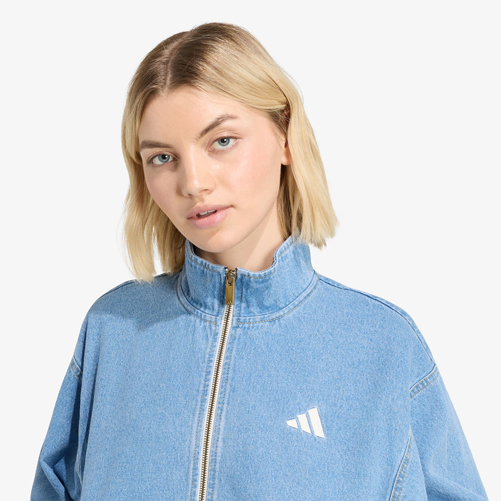 Γυναικεία σακάκια adidas Stadium Washed Denim Loose Fit Jacket Crystal Sky