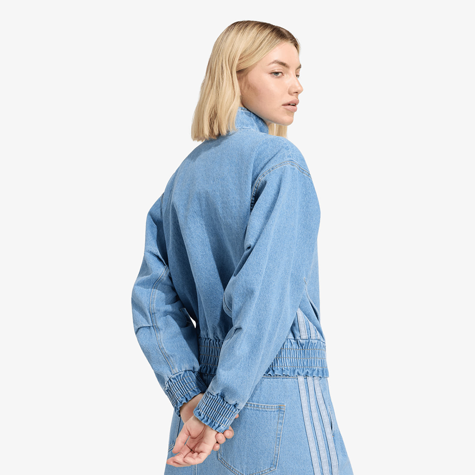 Γυναικεία σακάκια adidas Stadium Washed Denim Loose Fit Jacket Crystal Sky
