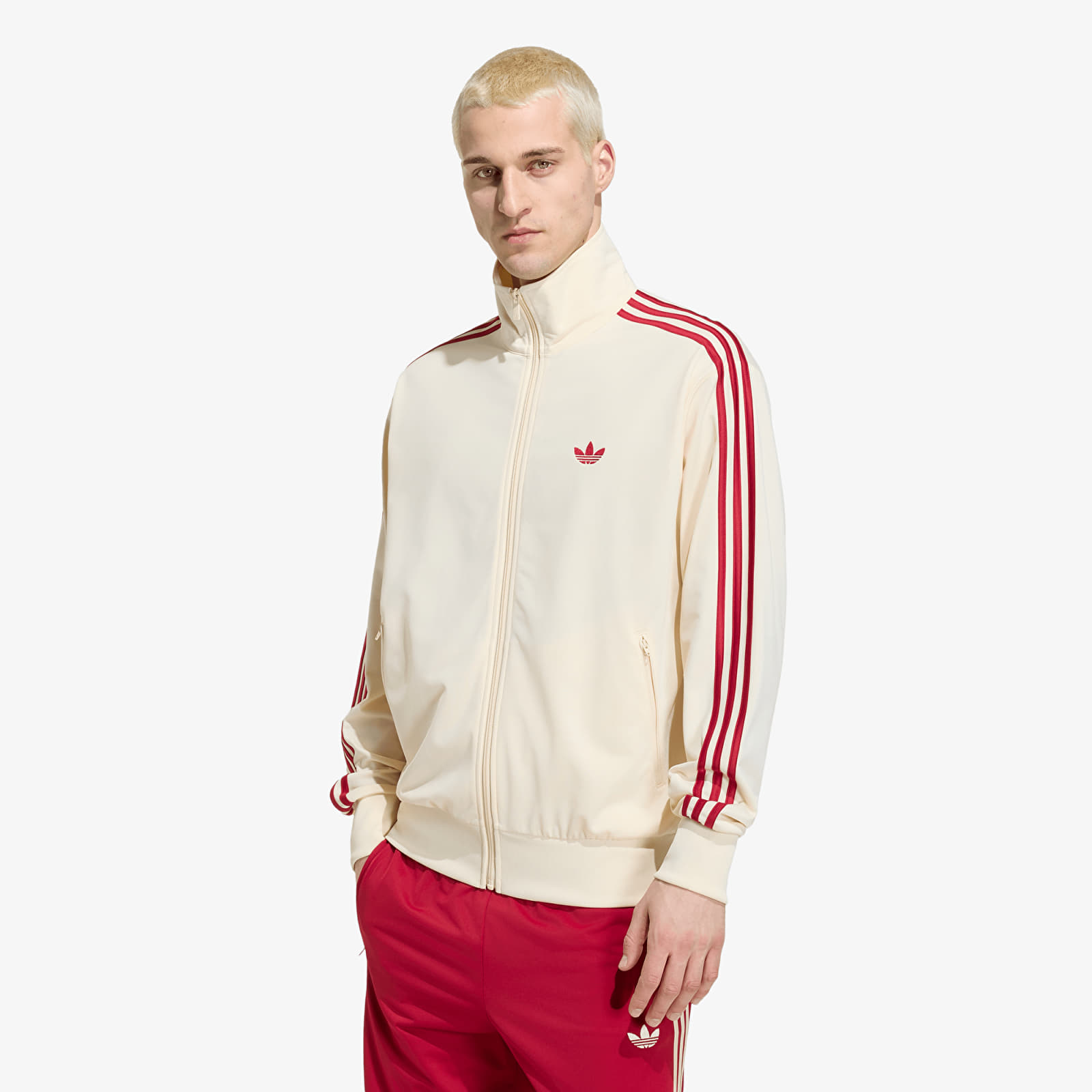 Hoodies and sweatshirts  adidas Firebird Track Jacket Warm Vanilla/ Team Victory Red