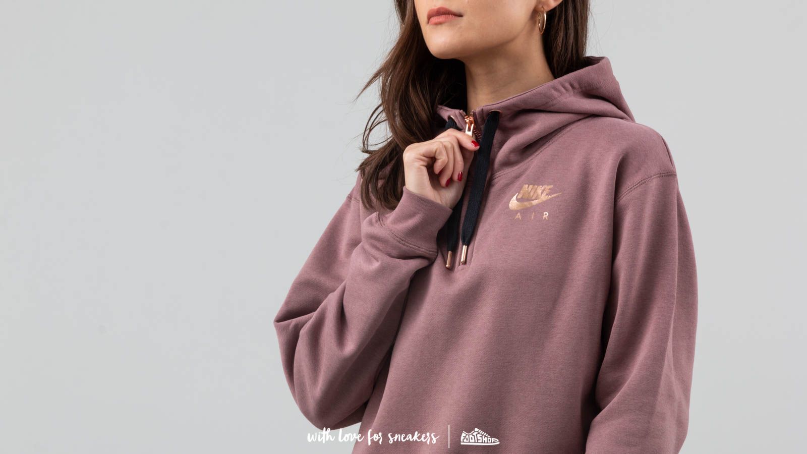 Nike rose gold half cheap zip hoodie