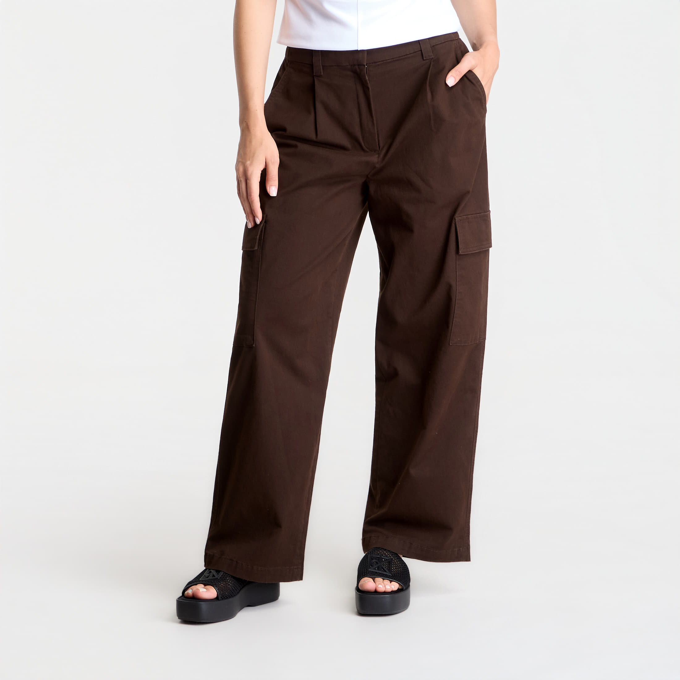 Pants Calvin Klein Jeans Cotton Ewaist Cargo Pant Dark Coffee L