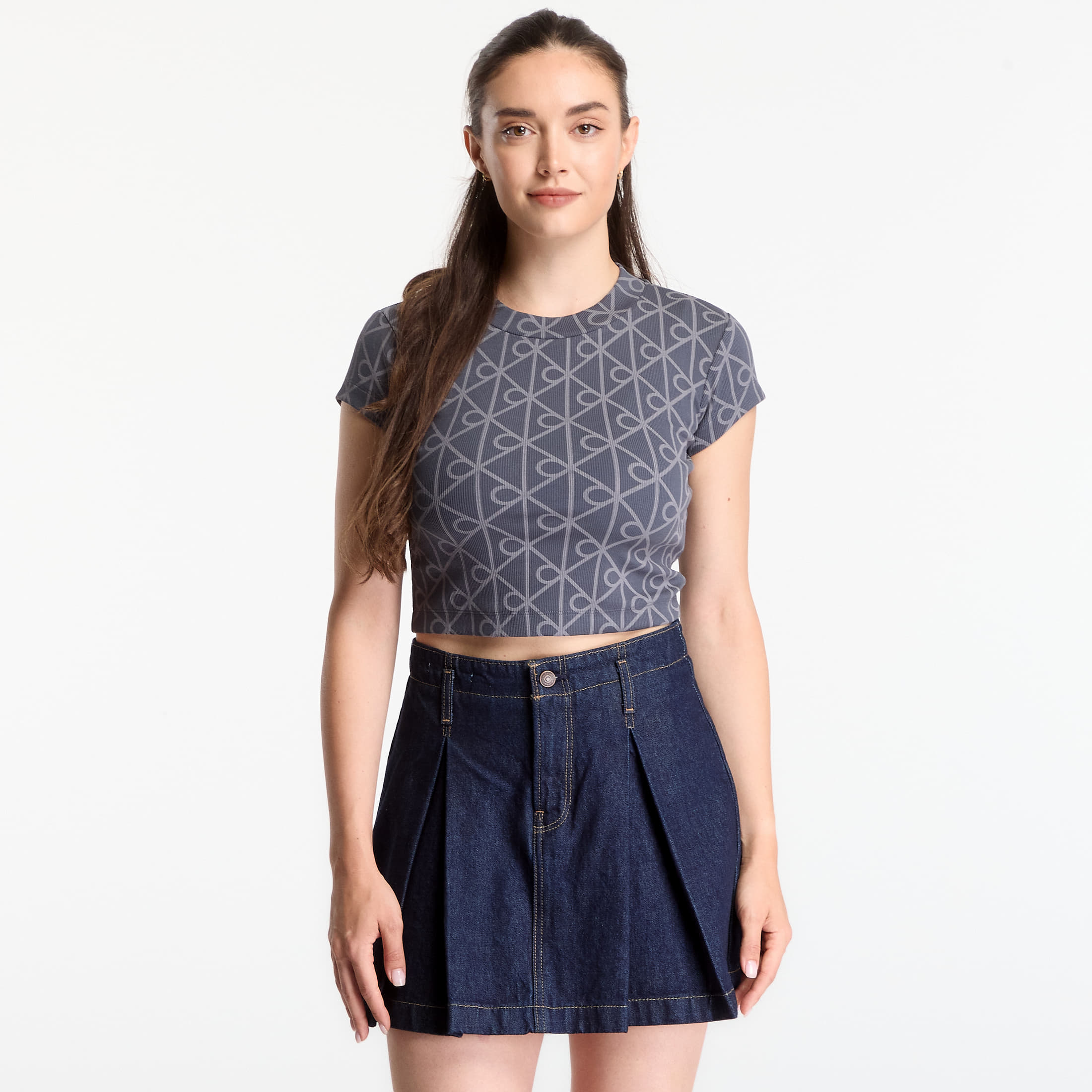 T-shirt Calvin Klein Jeans A- Monologo Baby Tee Ebony S