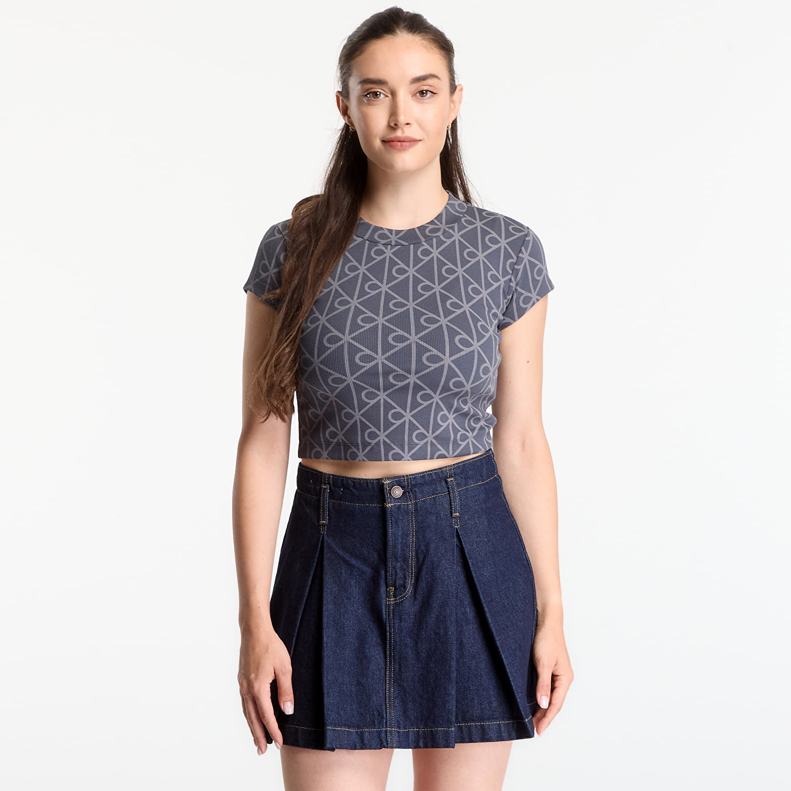 Γυναικεία μπλουζάκια Calvin Klein Jeans A- Monologo Baby Tee Ebony