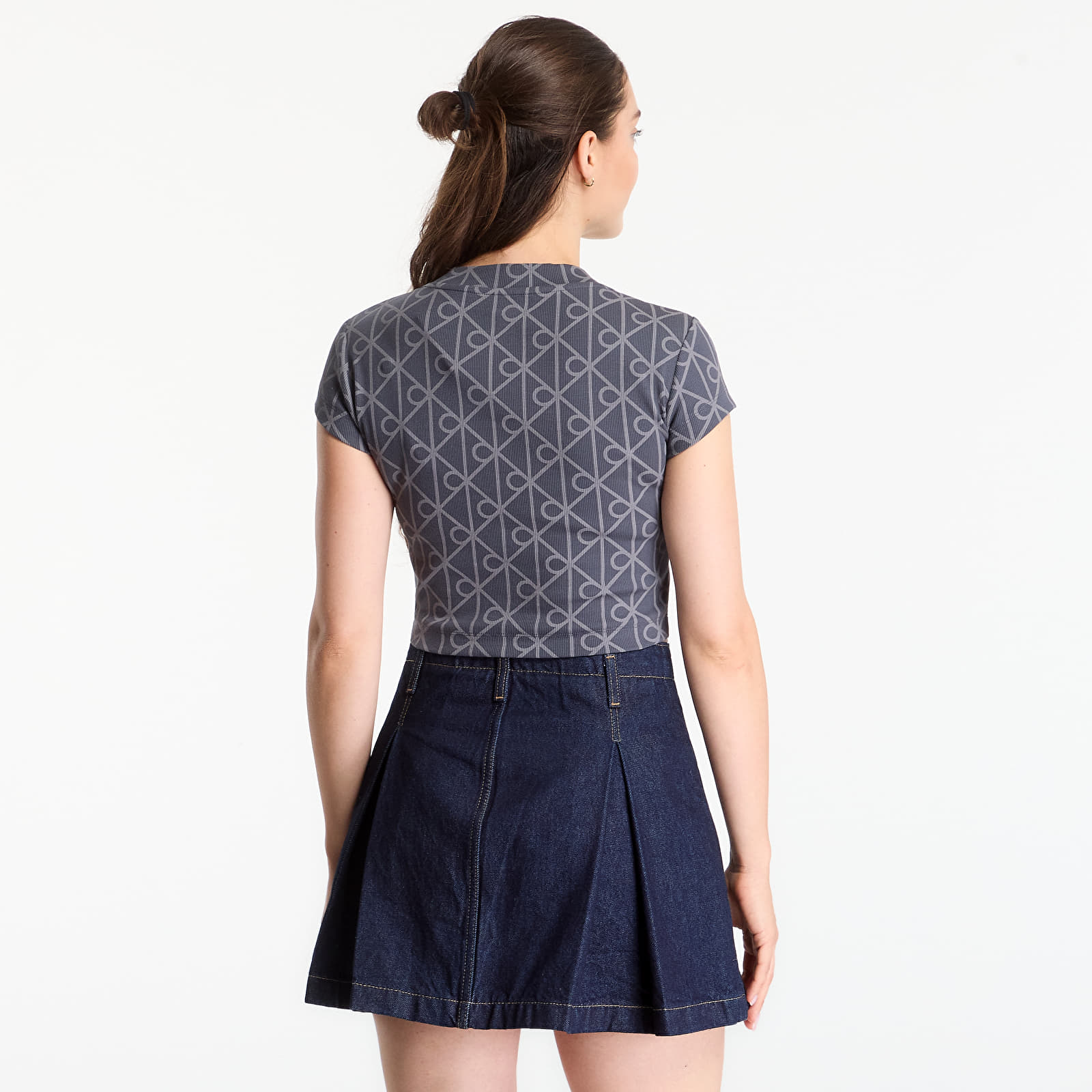 Γυναικεία μπλουζάκια Calvin Klein Jeans A- Monologo Baby Tee Ebony