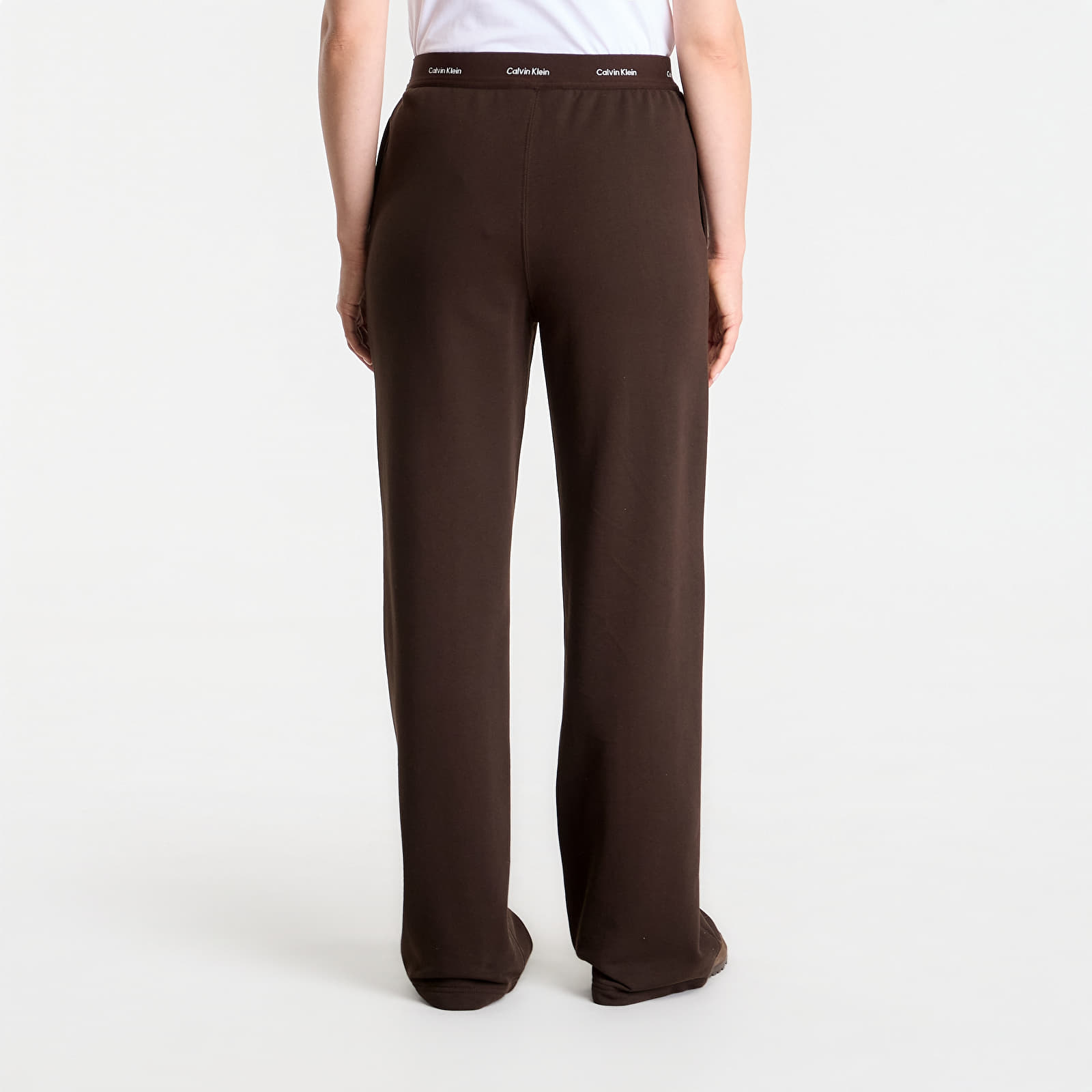 Moteriškos sportinės kelnės Calvin Klein Jeans Terry Logo Waistband Track Pant Dark Coffee