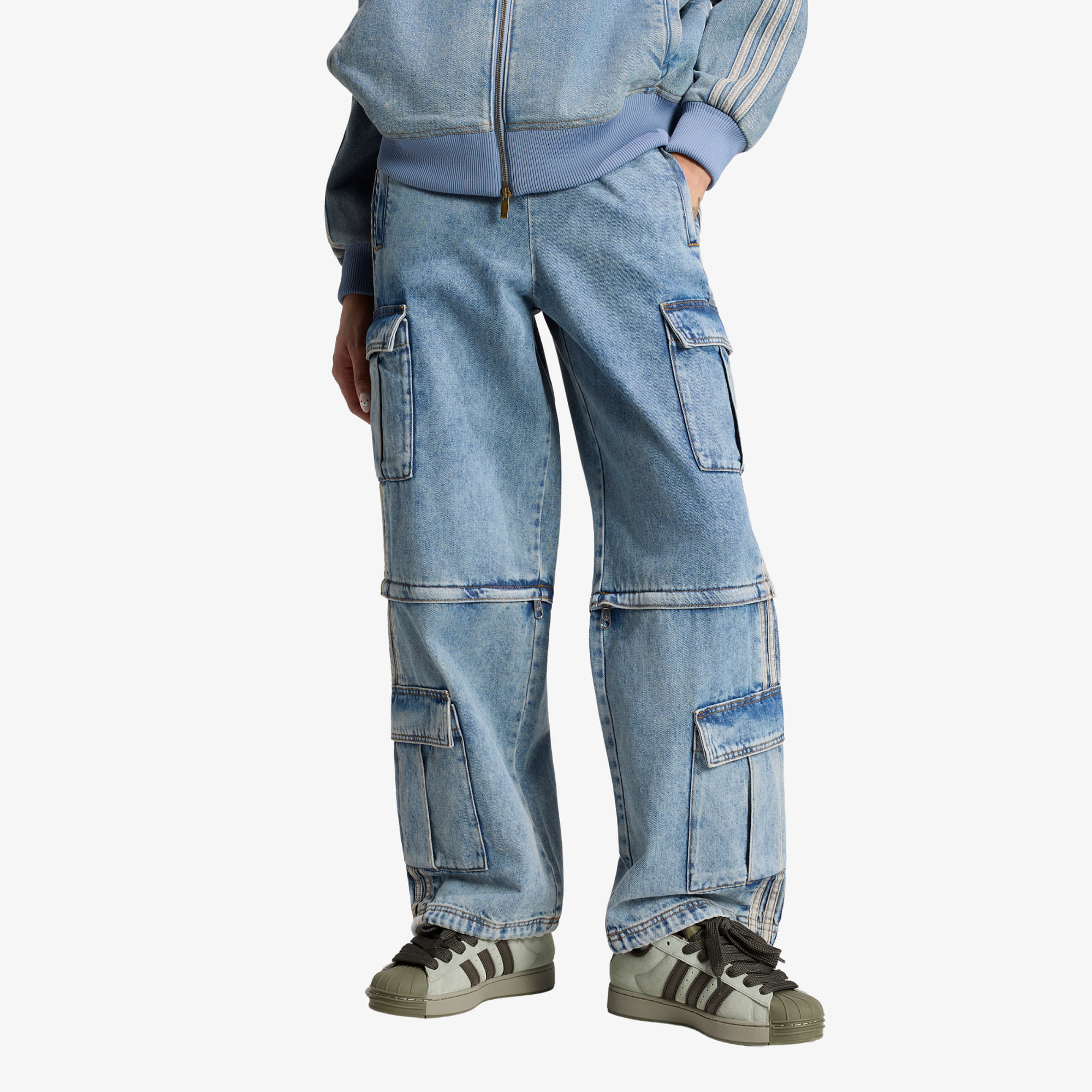 Панталони adidas Mid Rise 2-in-1 Denim Pant Worn Blue Denim S