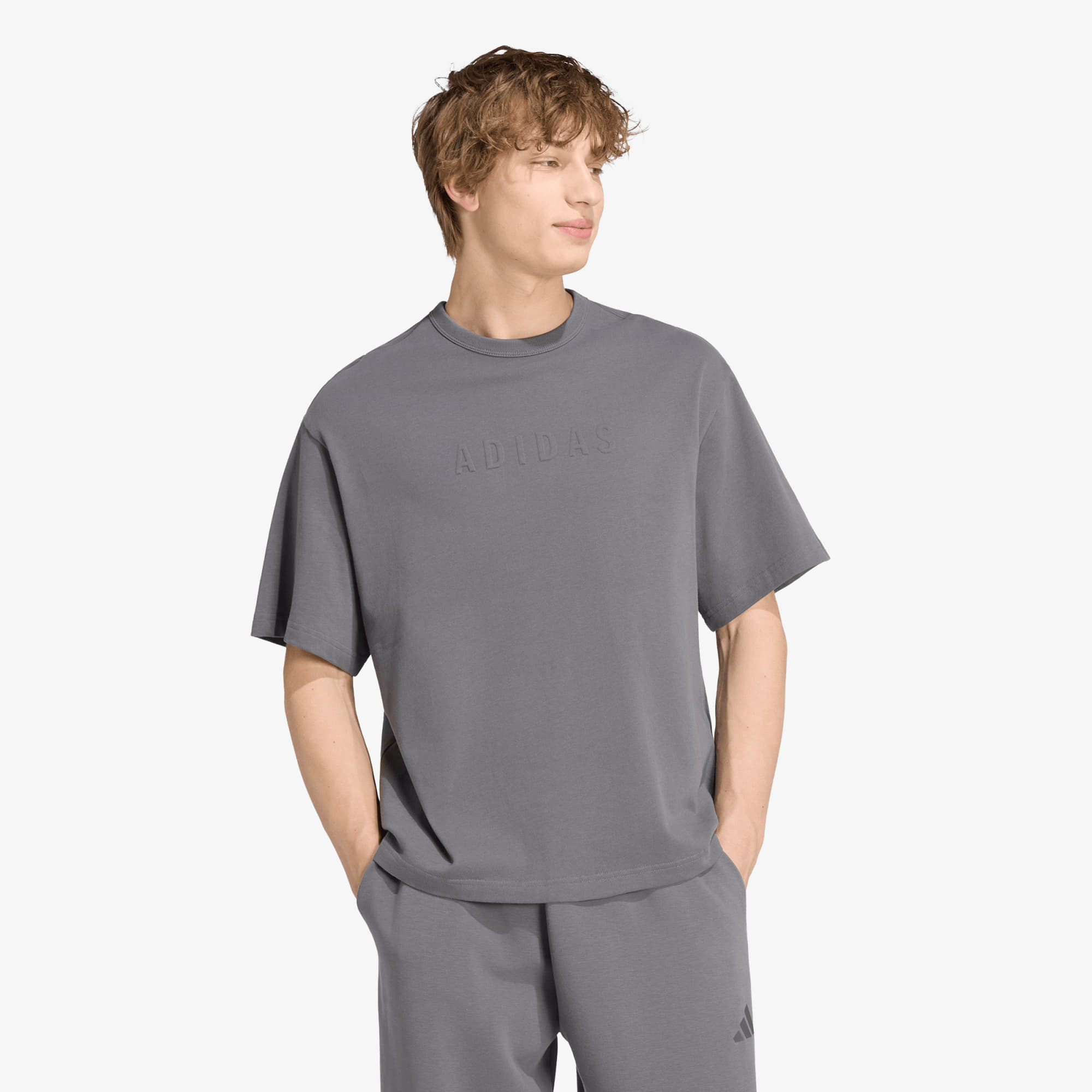 Tricou adidas Soft Lux Graphic T-shirt Grey Five XXL
