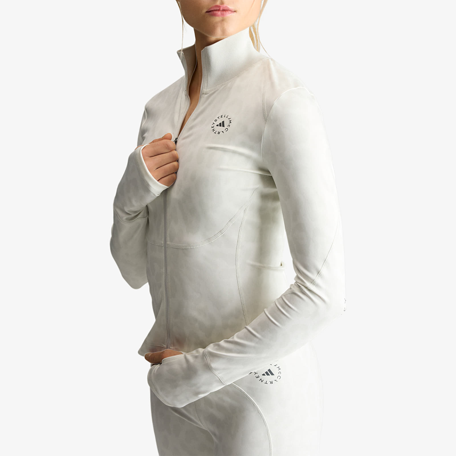 Hoodies and sweatshirts  adidas by Stella McCartney Training Midlayer Printed Core White/ Orbit Grey