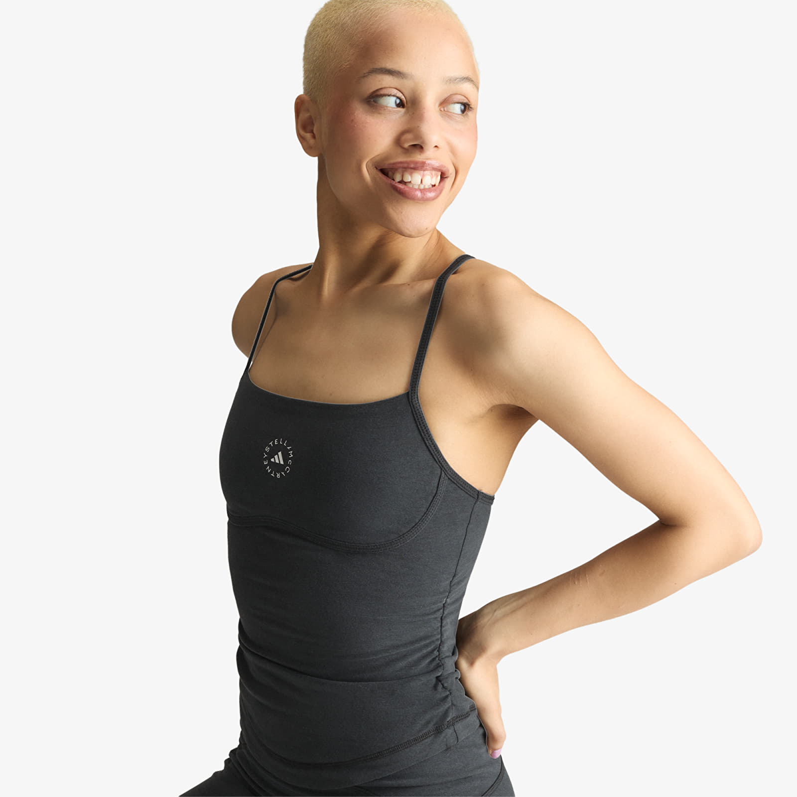 Vests adidas by Stella McCartney Studio Spaghetti Crop Top Black