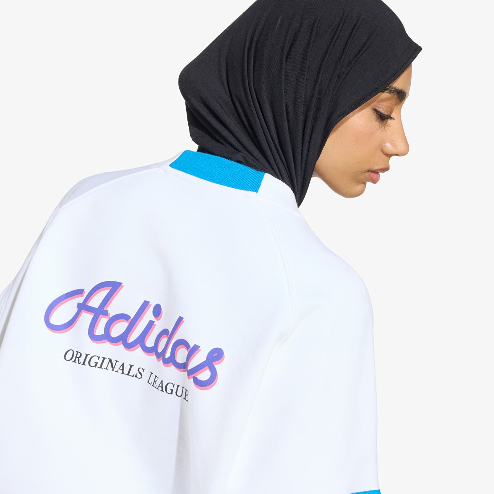 Džemperiai su gobtuvais ir džemperiai adidas Archive Sweater Baseball White/ Bright Blue
