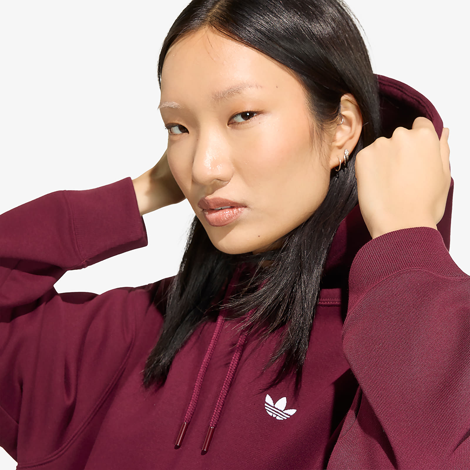 Sweatjacken und Sweatshirts adidas Essentials Oversized Fleece Hoodie Maroon