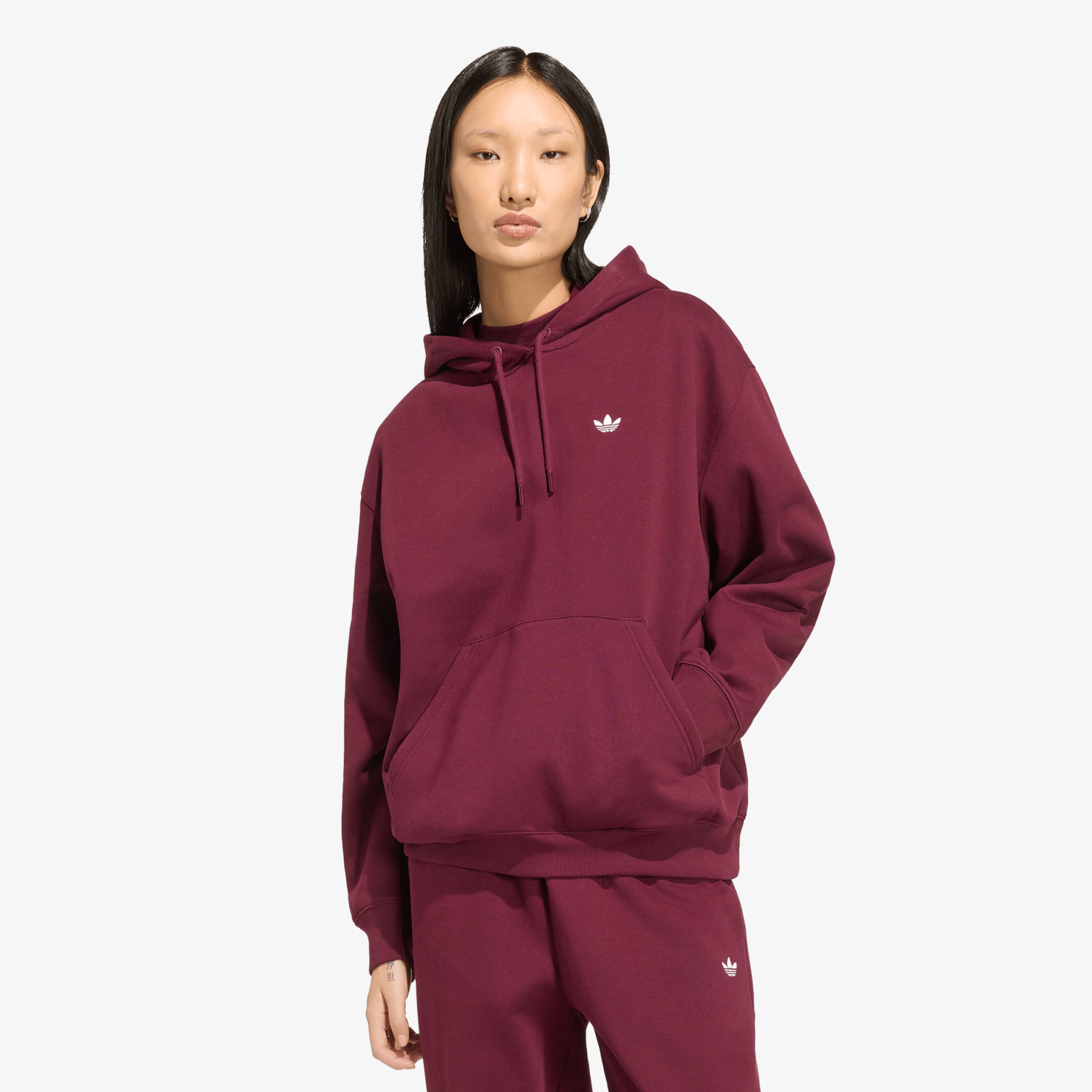 Суитшърт adidas Essentials Oversized Fleece Hoodie Maroon M