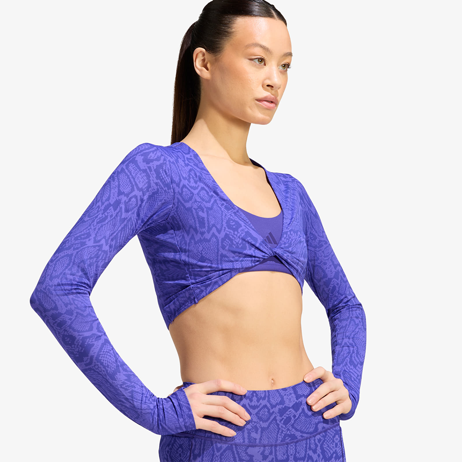 T-shirts adidas Primelift Workout Snake Twist Reversible Long Sleeve Solar Purple/ Pure Purple