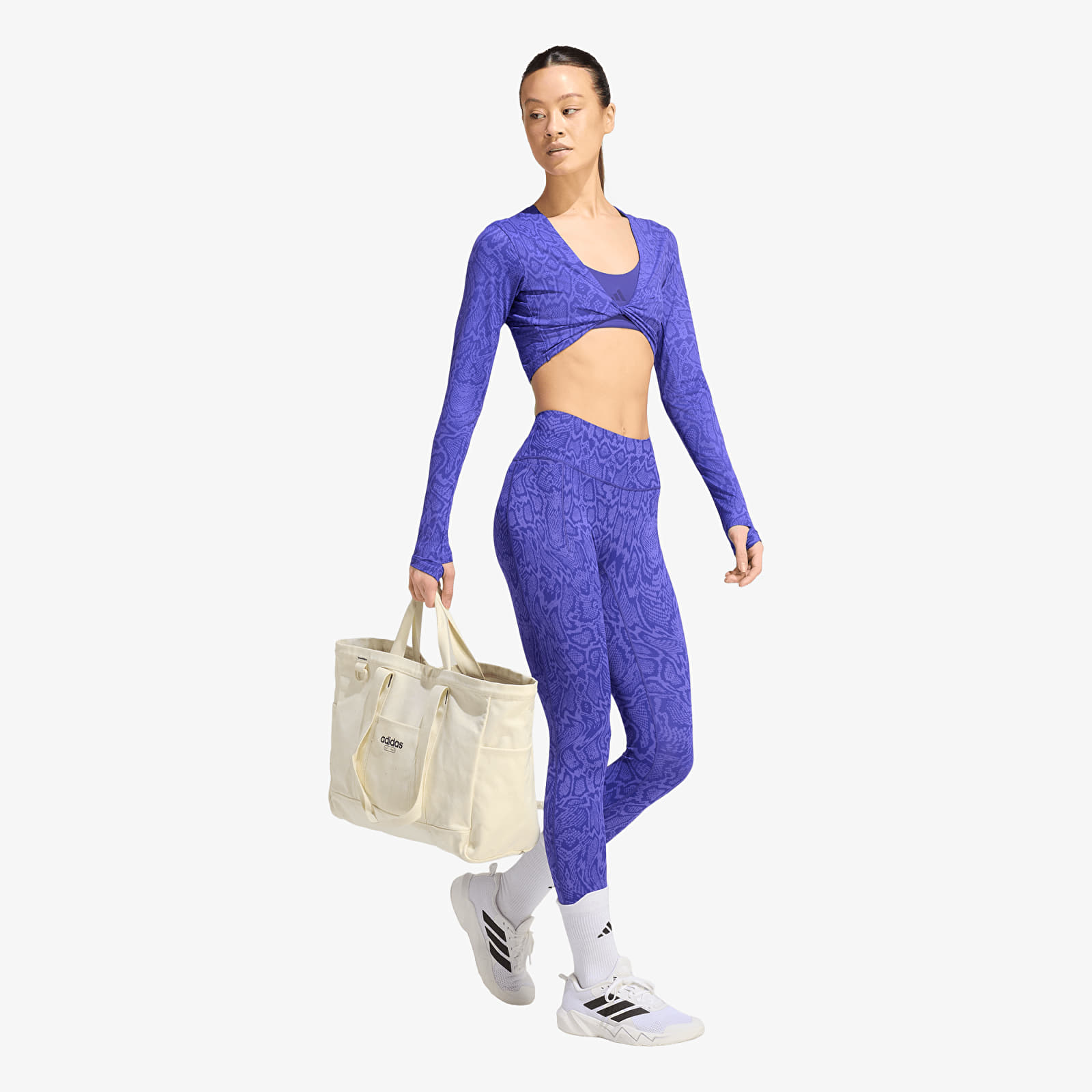 T-shirts adidas Primelift Workout Snake Twist Reversible Long Sleeve Solar Purple/ Pure Purple