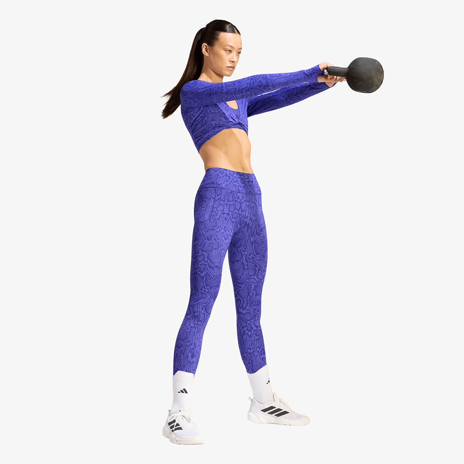 T-shirts adidas Primelift Workout Snake Twist Reversible Long Sleeve Solar Purple/ Pure Purple