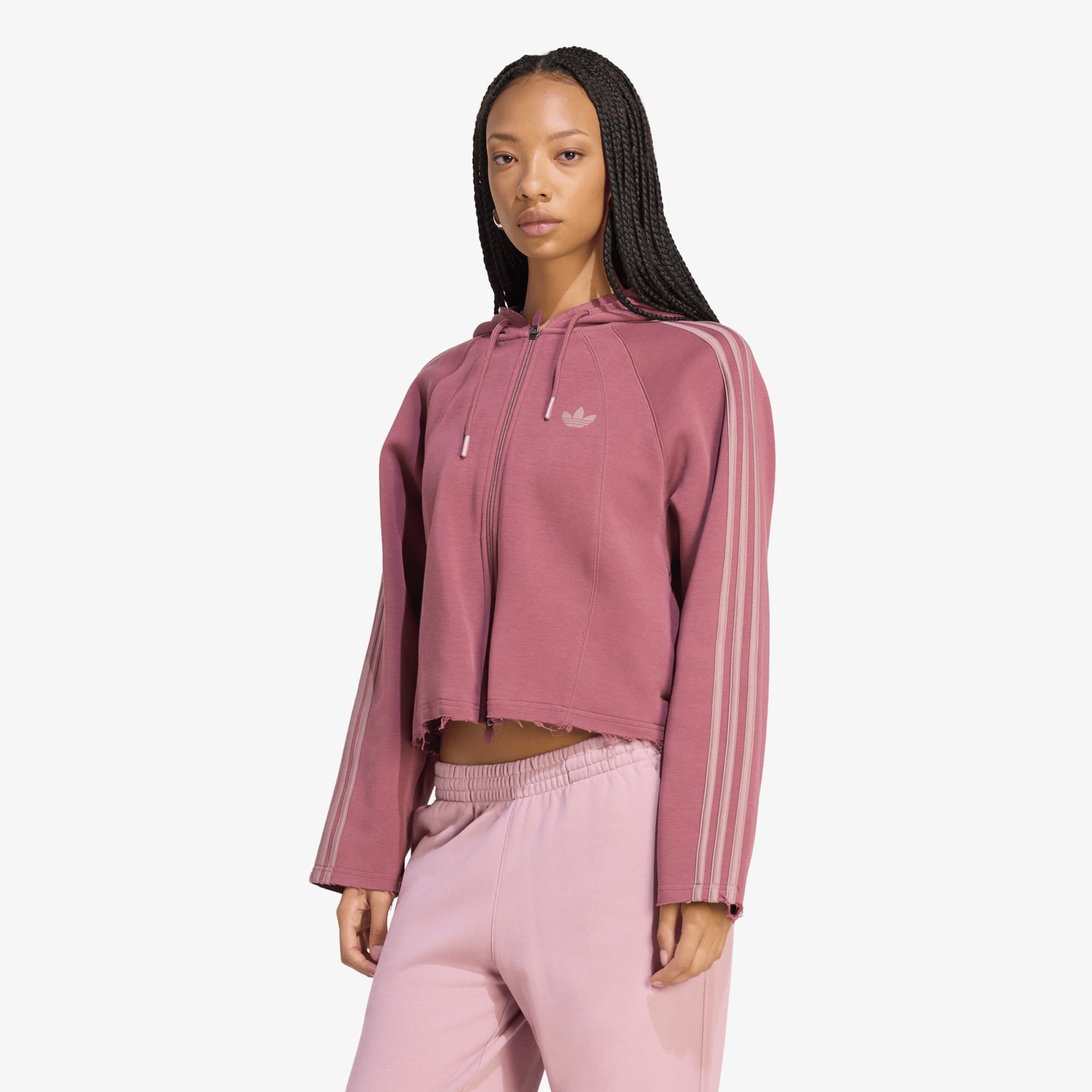 Суитшърт adidas SST 2.0 Cropped Hoody Quiet Crimson/ Wonder Oxide L