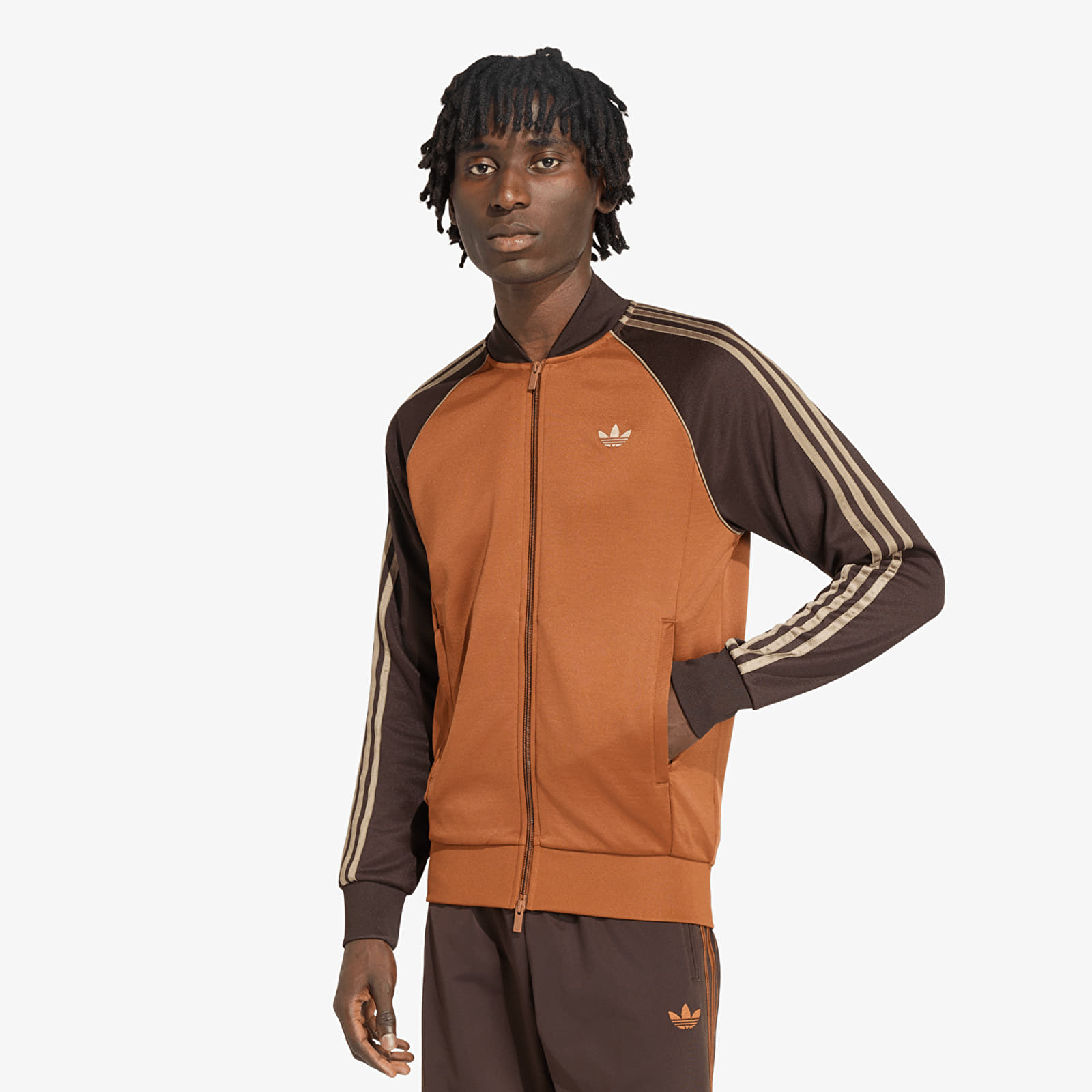 Džemperiai su gobtuvais ir džemperiai adidas SST Track Top Dusky Bronze