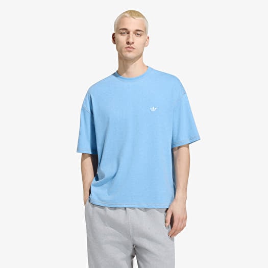 adidas Trefoil Essentials Melange Loose Cropped TEE Light Blue Mel