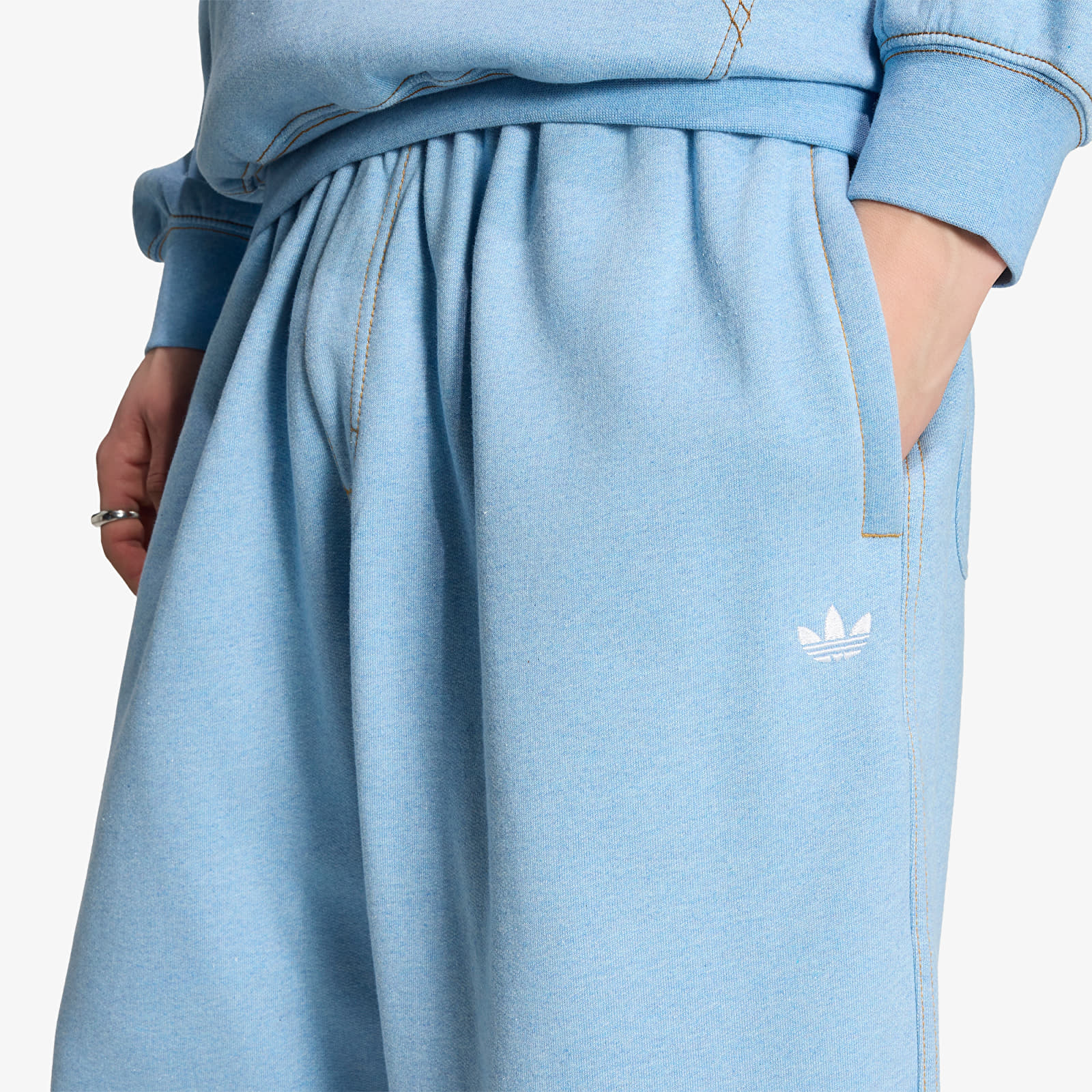 Shorts adidas Trefoil Essentials Melange Shorts Knee-lenght Light Blue Mel